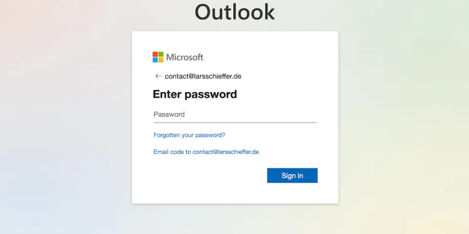 Azure Authentication Wizard Password Step